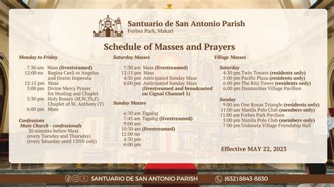 santuario de san jose mass schedule|Santuario De San Jose ( St. Joseph the Patriarch) Mass Schedule.